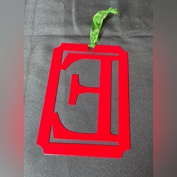 🔥❤️🔥 NEW “E” Red Enamel Ornaments Excellent Gift Tag NWOT Monogram Initial - Picture 3 of 4